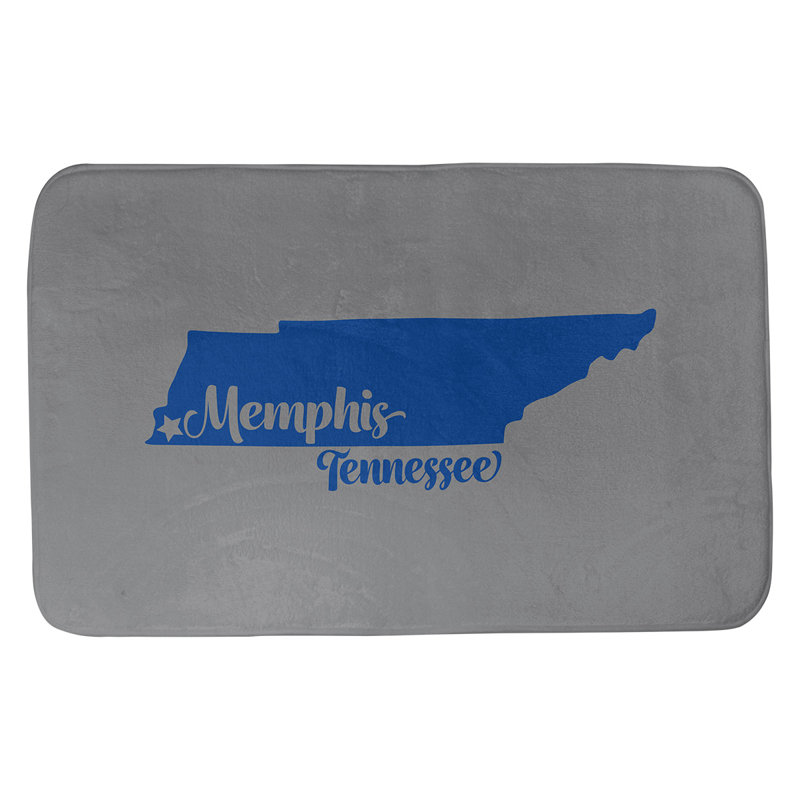 Tapis pour salle de bain tennessee sports colors, L 21 po x L 34 po, Gris / bleu
