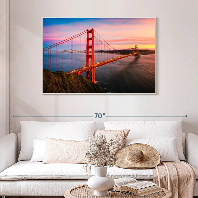 Golden Gate, Floating Frame White, 46" X 31"