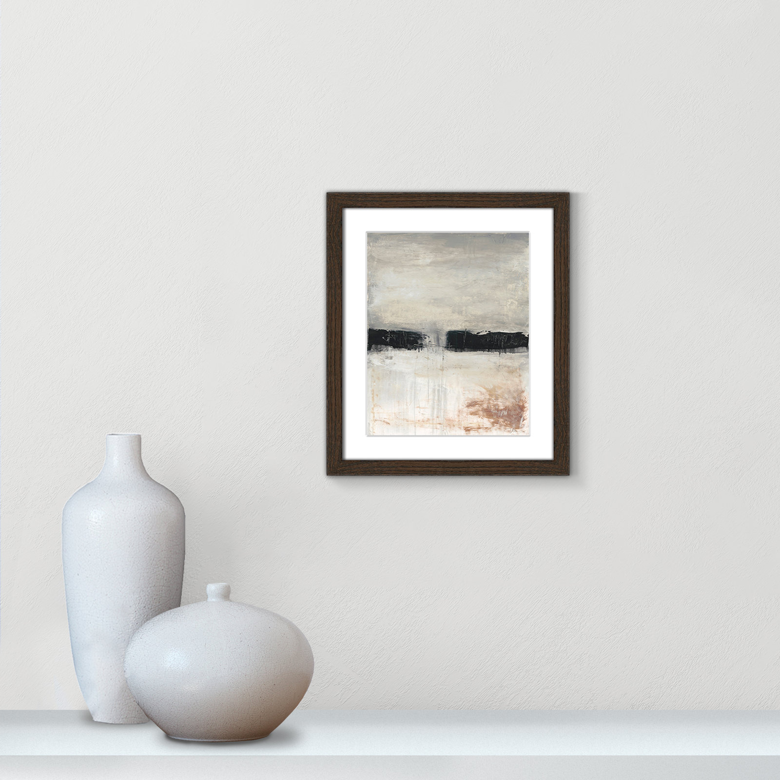 Autumn in the Dark Forrest Autumn in the Dark Forest Print, 15" H x 13" W x 0.75" D, Walnut Framed