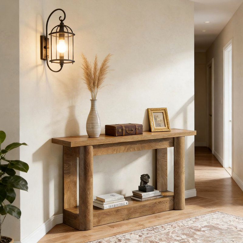 Table de vestibule à 2 niveaux, table de canapé d'entrée, console
