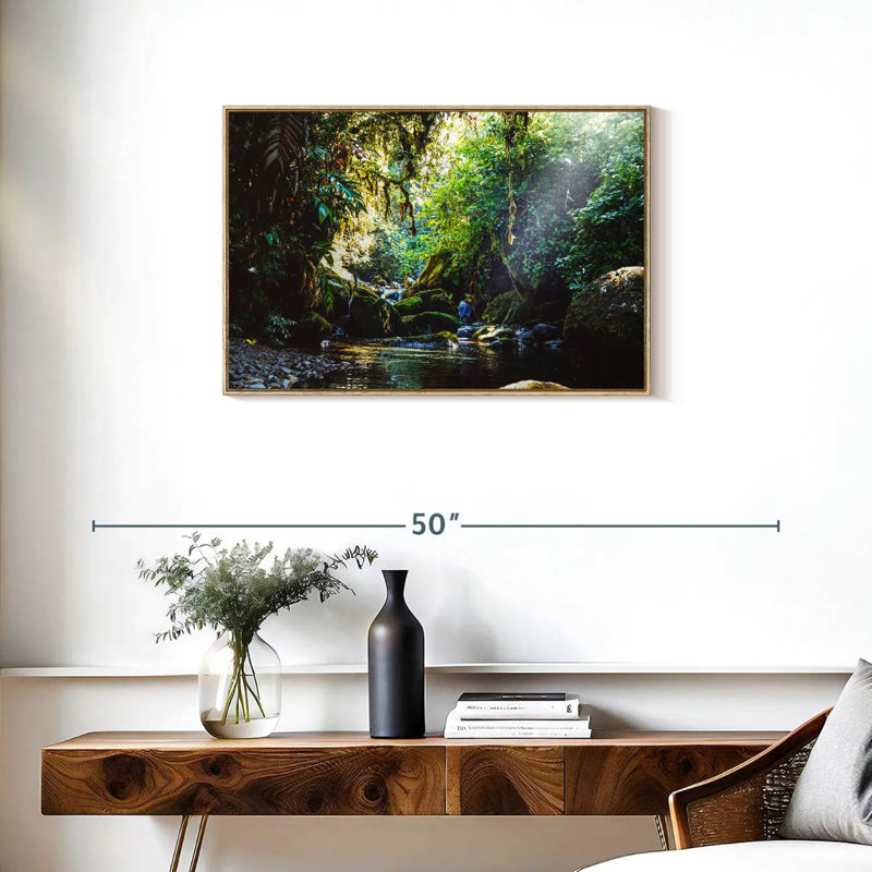 Forest In Panama, Floating Frame Natural Wood, 31" X 21"