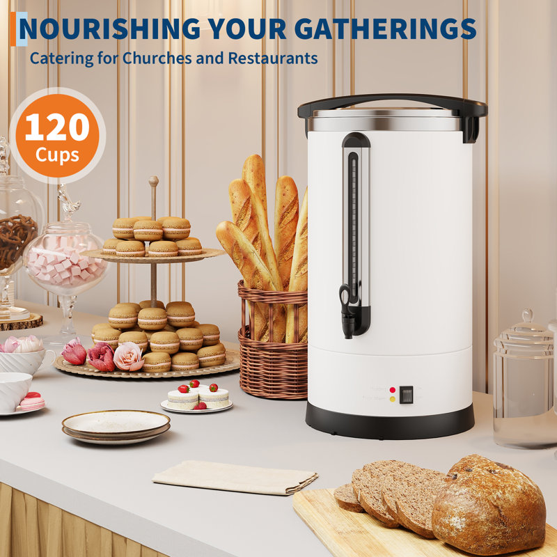 18L Commercial Coffee Urn Stainless Steel Hot Water Dispenser for Buffet Catering Wedding