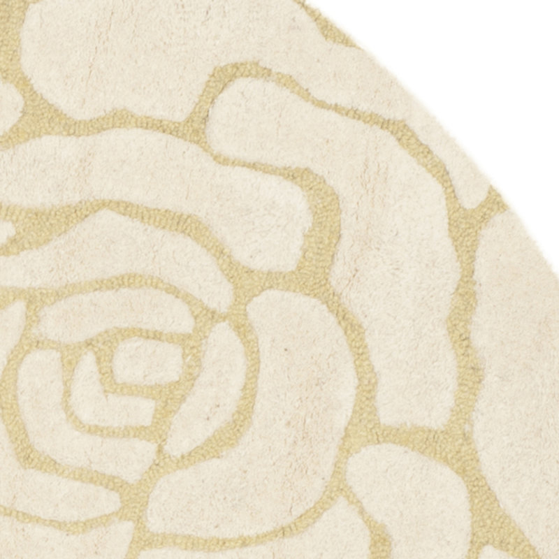 Cannen Hand Tufted Wool Floral Rug, Round 6'