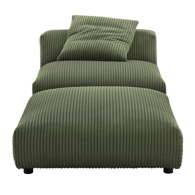 Solace Modular Upholstered Armless Chair And Ottoman Set