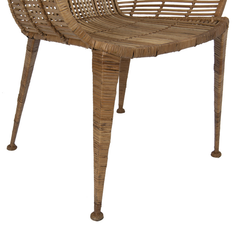 Hand-woven Rattan and Metal Arm Chair