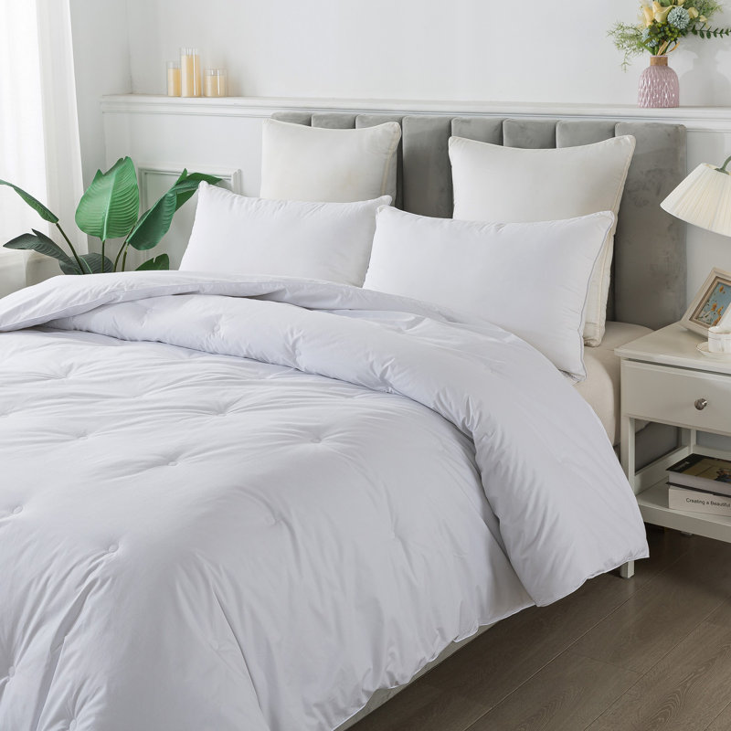 Édredon en duvet synthétique polyester toutes saisons, Simple, Blanc