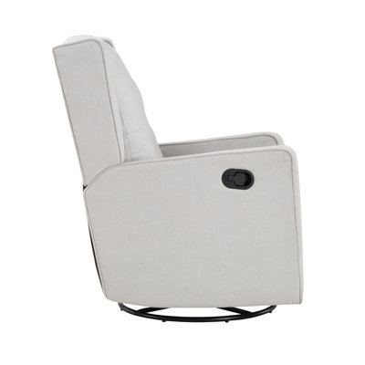 Fauteuil inclinable et pivotant Milah en tissu gris clair