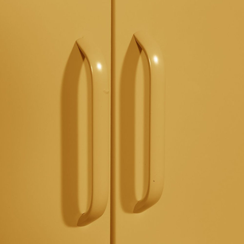 Nikeria 2 Door Steel Wardrobe, Mustard