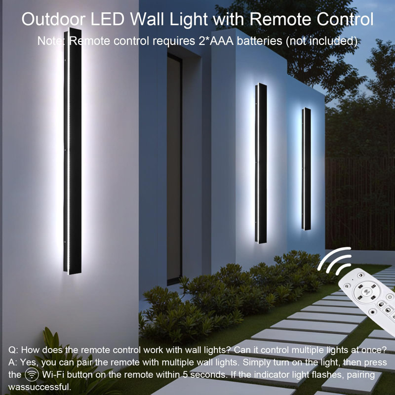 Modern Outdoor Wall Sconce, Modern Outdoor Wall Sconce, 23.6"