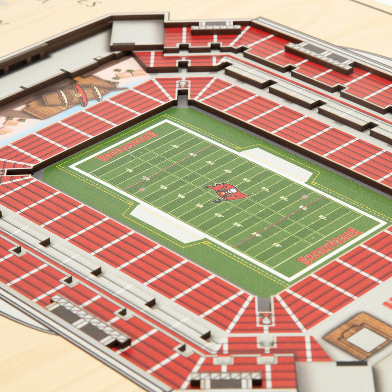 Art mural NFL 5 couches Stadiumview, Buccaneers de Tampa Bay, Bleu sarcelle
