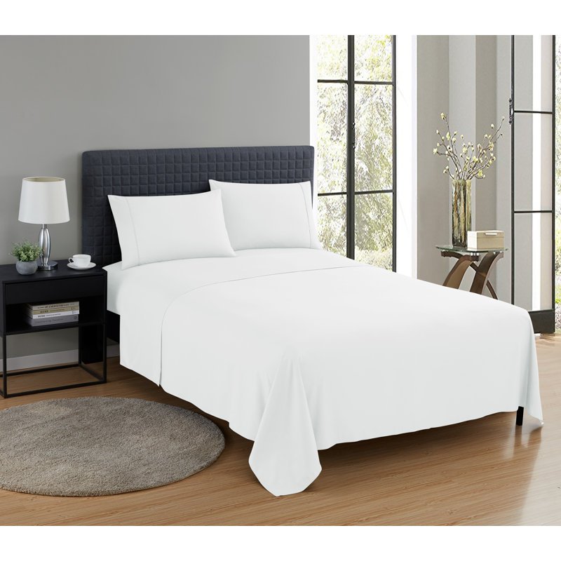 Microfiber - Set of 3, White, Queen Sheet Set with 2 Pillowcases