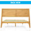 Structure de lit plateforme en bois massif avec tête de lit - Style moderne Mid-Century, grain de bois sculpté, assemblage facile avec outil intelligent, aucun sommier tapissier requis-253314978-253314989