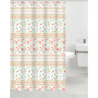 Rideau de douche en polyester + crochets en métal