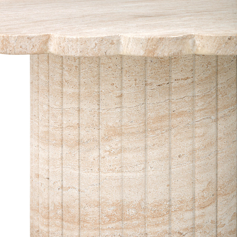 Table basse intérieure / extérieure délavée en travertin