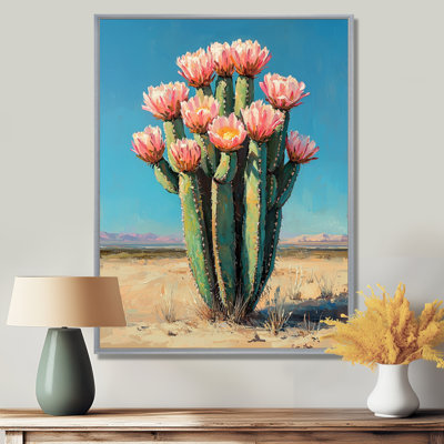 «Manact Pastel Cactus Bloom In The Desert II», art mural Cactus pour le salon