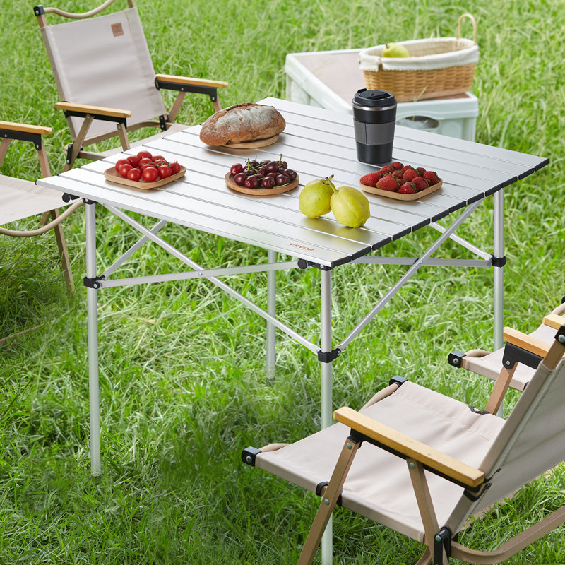 Compact Aluminum Folding Camping Table with Carry Bag