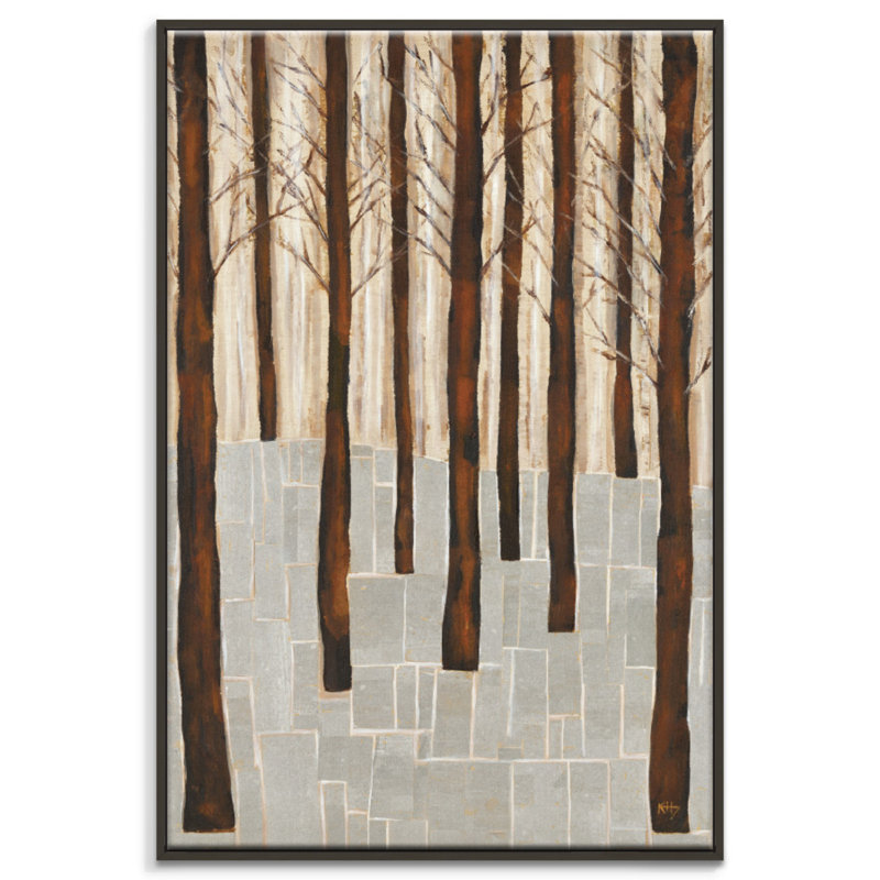 Through The Snow by Karen Hopkins - Print on Canvas, 152cm H x 102cm W, Black Floater Frame