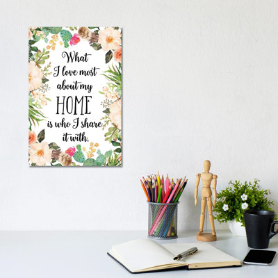 " What I Love Most About My Home Is Who I Share It With " by Eden Printables