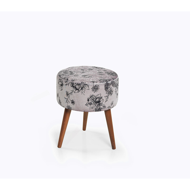 Flora Ottoman 107 Grey Pattern, Gray