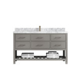 Parker 60'' Single Bathroom Vanity with Quartz Top