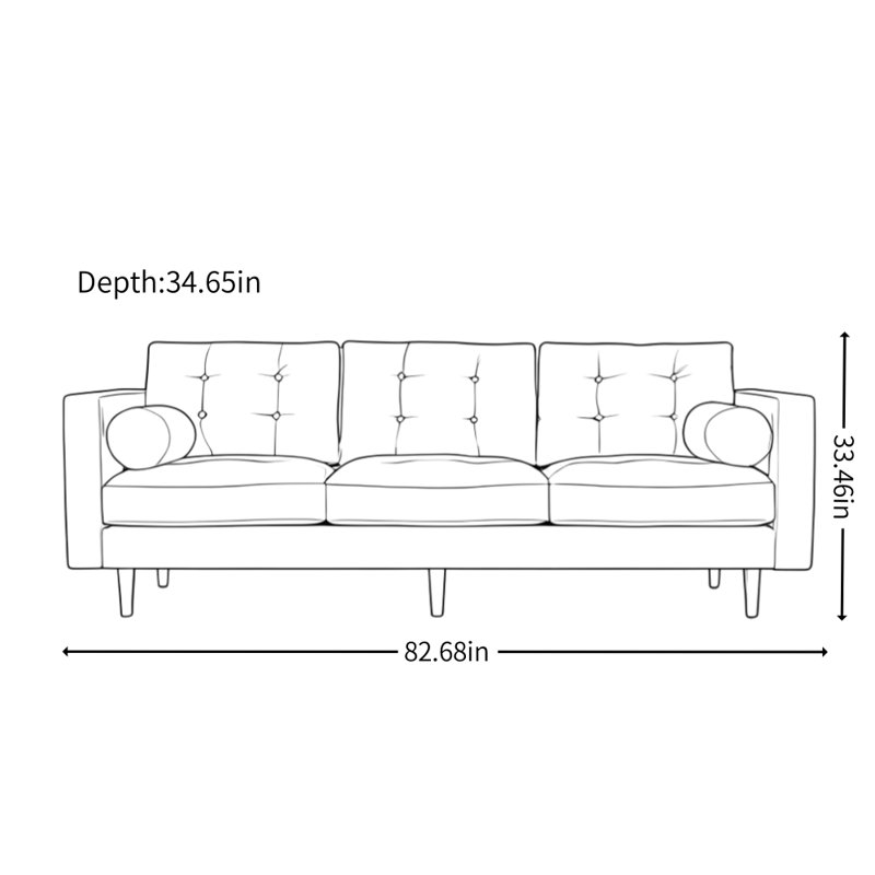 Modern Simple Green Three-person Sofa