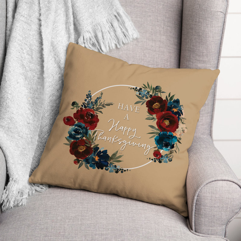Coussin Happy Happy Thanksgiving, H 20 po x l 20 po