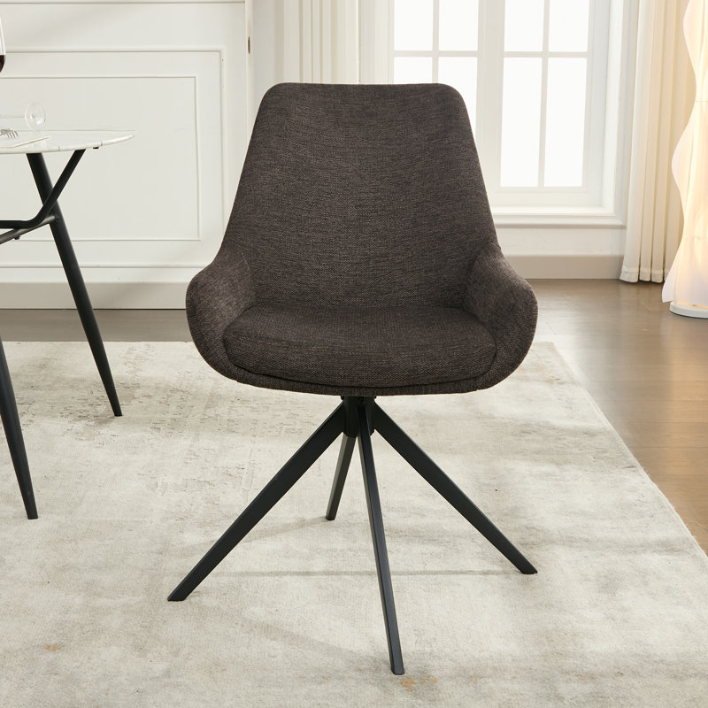 Chaise de bureau en lin Loklun, Brun