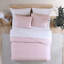 Ensemble de courtepointe réversible en microfibre rose / blanc 2 pièces-85104714