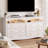 55.11"W Morden 6 Drawer Dresser Chest with Natural Texture, Wide Double Dresser With LED Light, Vintage Farmhouse Wood Closet Dresser Storage Organizer, French Country Chest of Drawers for Bedroom, Rustic TV Stand for Living Room, Gift-1365776841-1608785327