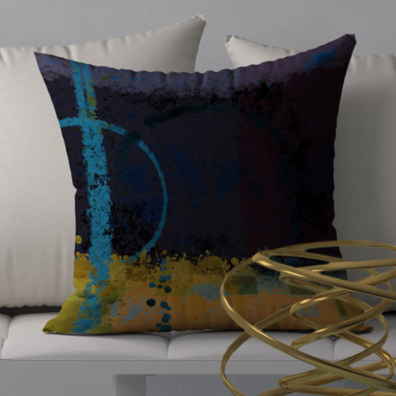 Abstract Reversible Throw Pillow, 24" x 24"