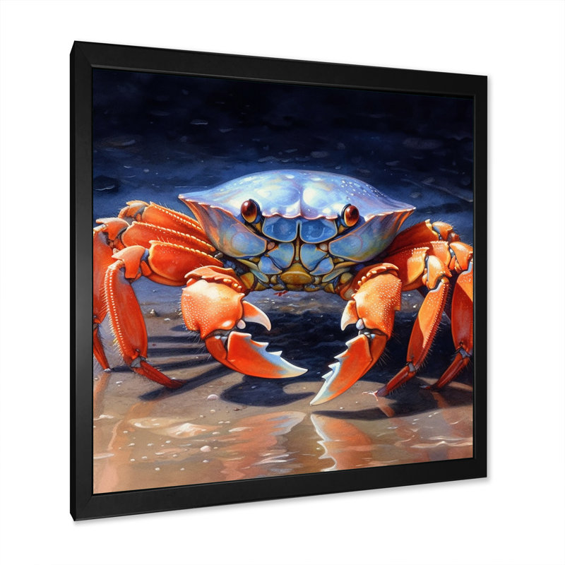Crab Beachcombers V sur toile, H 36 po x l 36 po x P 1,5 po, Cadre simple noir