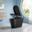 Black One-Piece Smart Bidet Toilet, Auto Open/Close Seat With Warm Water & Air Dryer-123060808