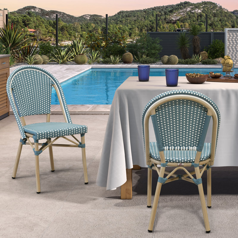 Ensemble de 2 chaises bistro PURPLE LEAF,  Bleu clair