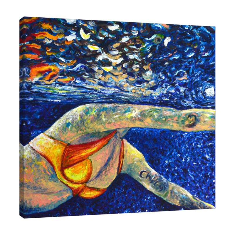 «Midnight Swim», toile tendue par Chiara Magni, H 30 po x l 30 po x P 1,5 po