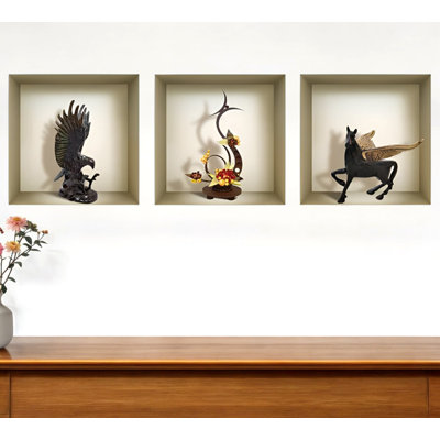 Set of Three Lia Faux Niche 3D Peel and Stick Wall Decals