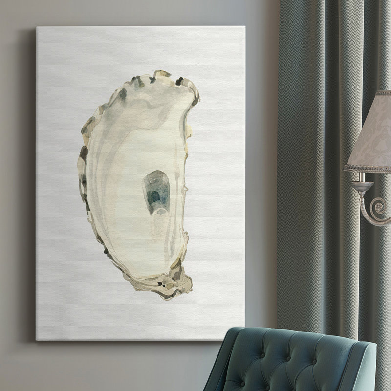 Toile tendue avec châssis neutre «Oyster Study II» - prêt à accrocher, H 18 po x l 12 po x P 1,5 po