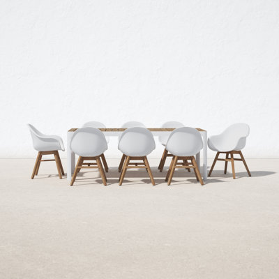 Anautica 82" Eucalyptus Patio Dining Set