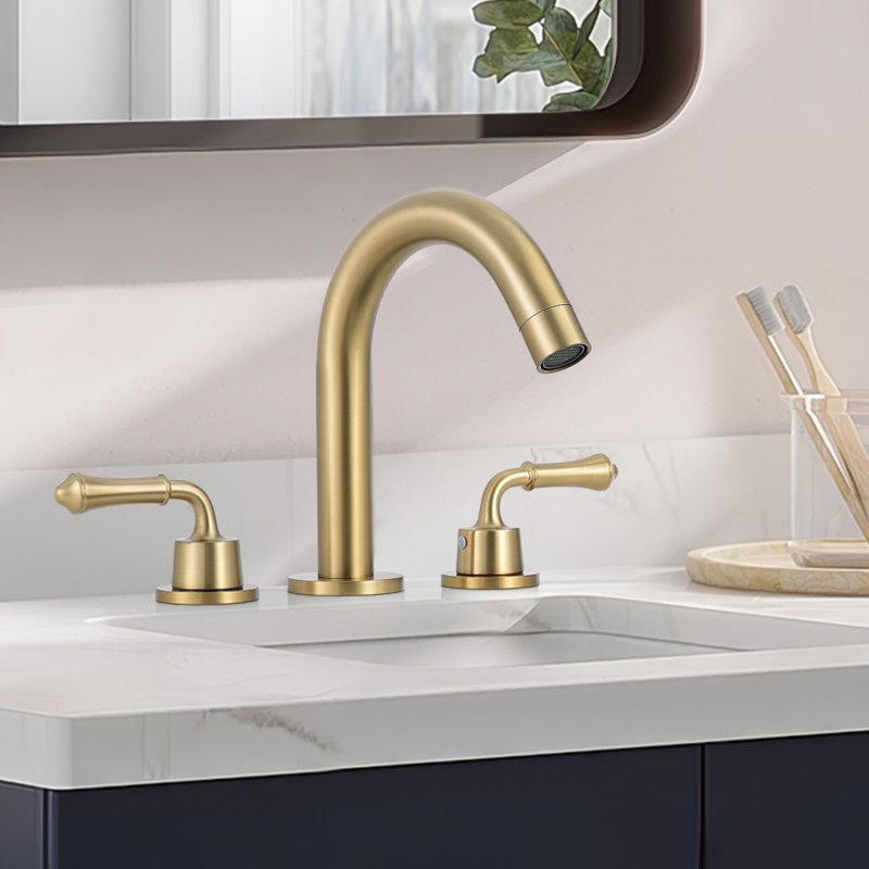 2-handle Bathroom Faucet with Drain Assembly