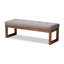 Banc rembourré en bois brun noyer Veronica-69474416