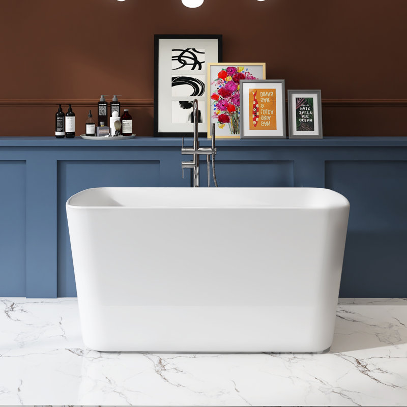 Baignoire de trempage autoportante 49 po. X 28 po. Avec siège intégré en blanc brillant