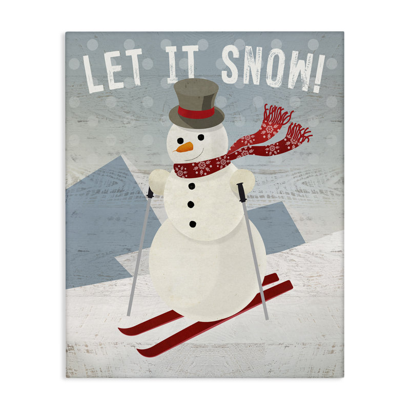 «Snowing Skiing on Slopes», art mural sur toile par Susan Arnot, H 48 po x l 48 po