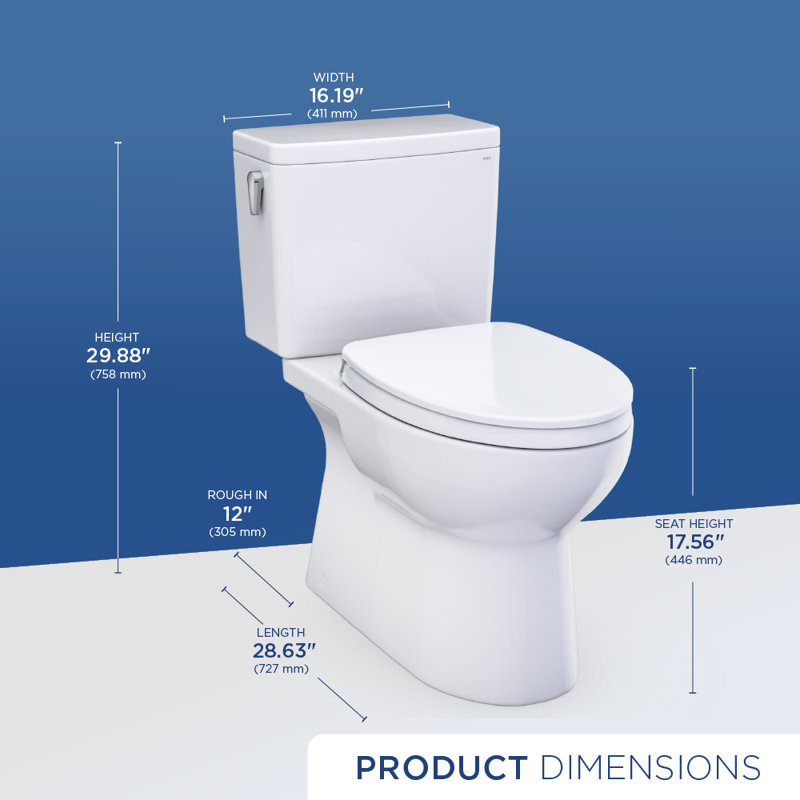 TOTO Glaston Two-Piece Elongated 1.28 GPF WASHLET+ and Auto Flush Ready Universal Height Toilet with CEFIONTECT and SS124 SoftClose Seat, Sedona Beige - MS472124CEFG#12