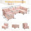 Canapé modulaire modulaire en U avec méridienne réversible convertible à 6 places pour un salon polyvalent-2142275373