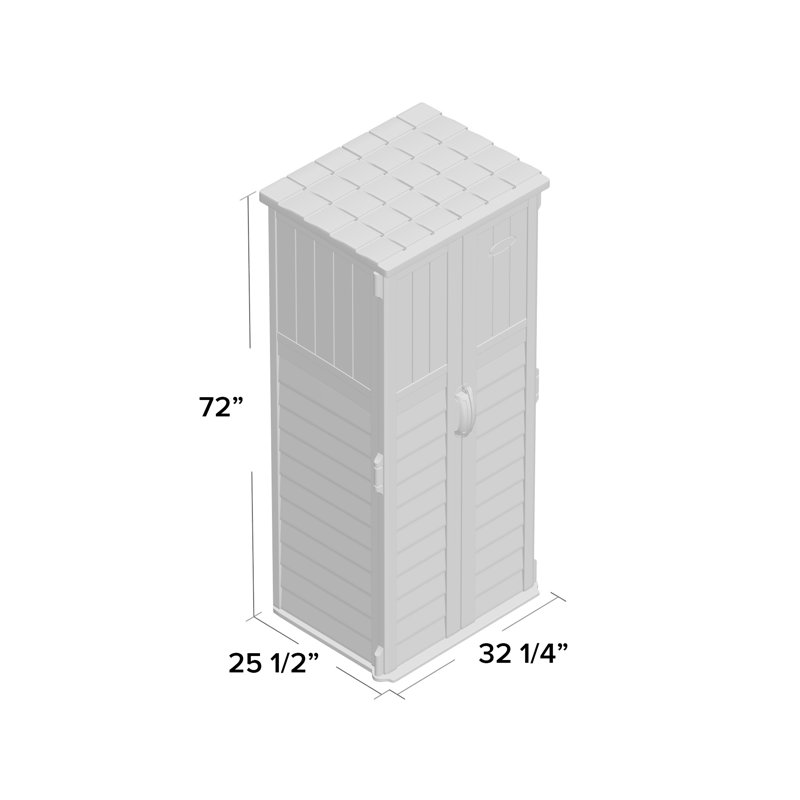 Stoney Resin Vertical Storage Shed with Floor Kit, 2 ft. x 2 ft.