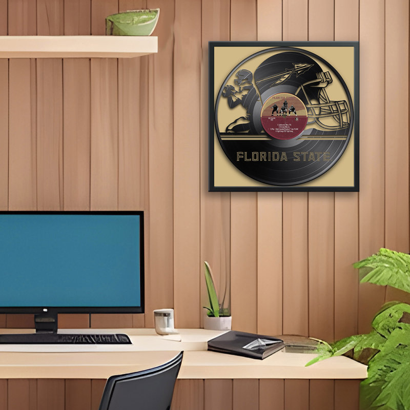 Disque vinyle NCAA-CLC Florida State Seminoles Football américain, impression encadrée 13" x 13", NCAA Florida State