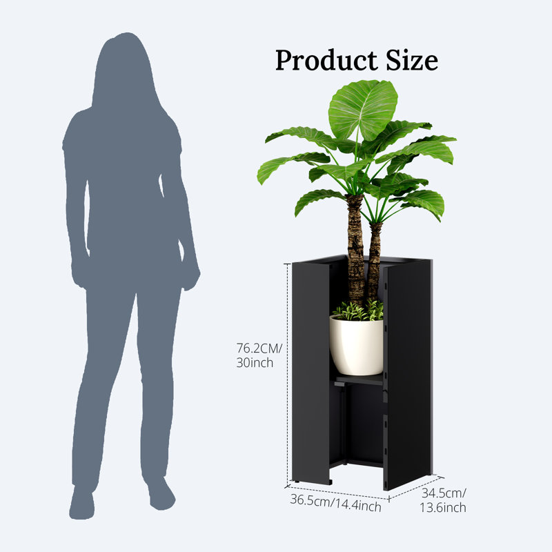  Tall Planter Box (Set Of 2),Black