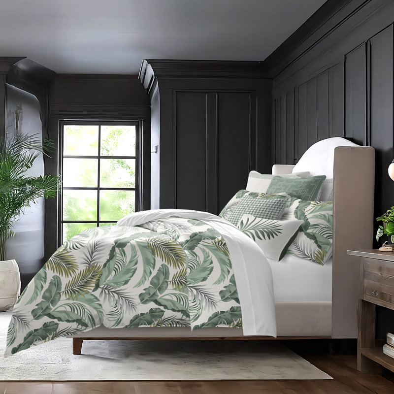 Frondosa  Seagrass Cotton Comforter Set  8 Piece, California King Comforter + 7 Additional Pieces