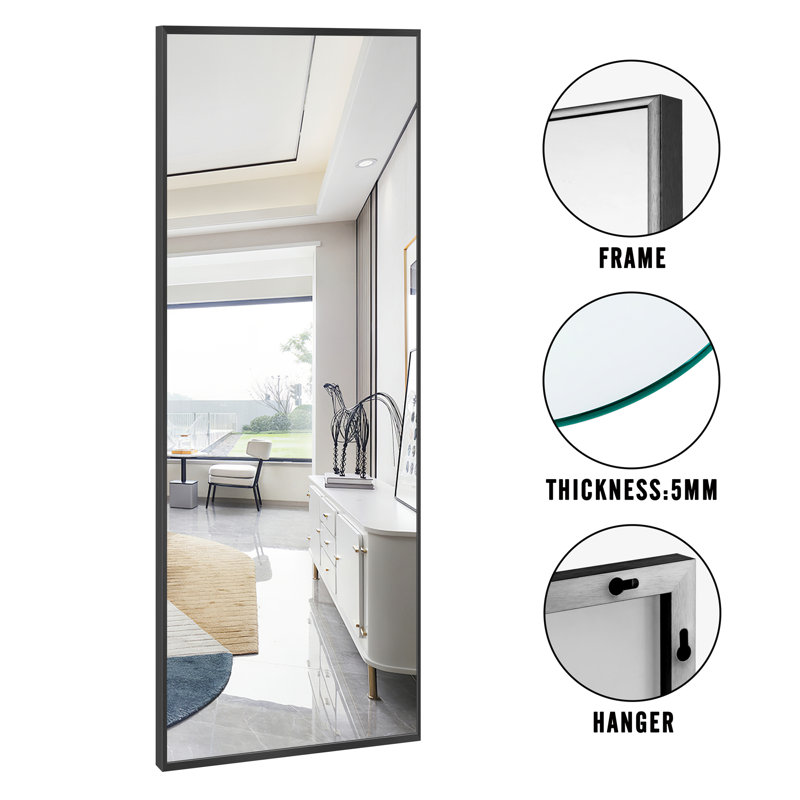 Miroir de salle de bain mural Talma, H 51 po x l 16 po, Noir