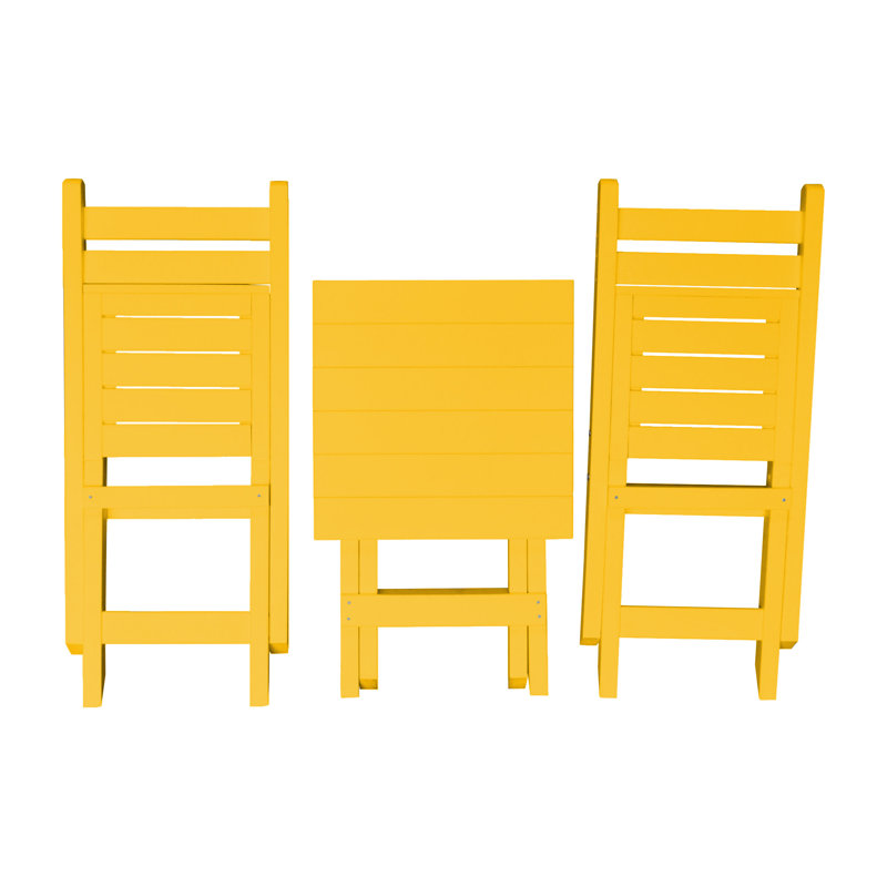 Woollard 2 - Person Patio Dining Set with Square Table, Lemon Yellow