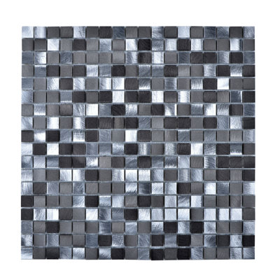 Carrelage mosaïque en aluminium gris aluminium brossé